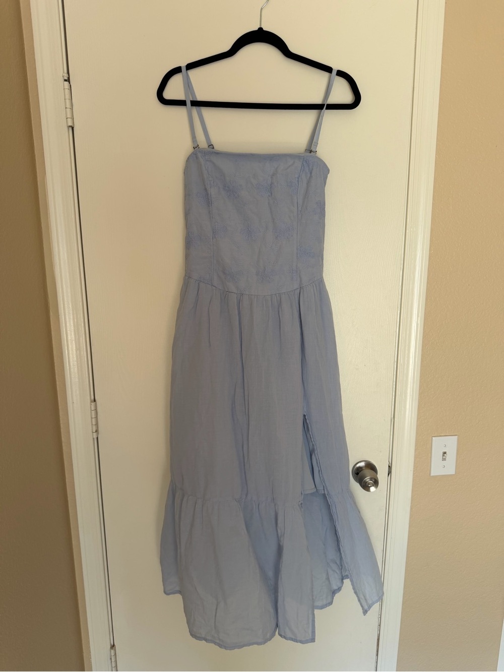 Light Blue Strapless Midi Dress